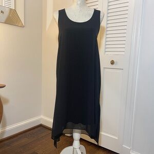 Kenneth Cole Black Jersey w/ Sheer Overlay Dress US6